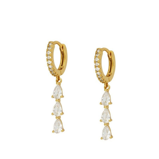 Earrings with Zircon Stones in 925 Silver and 18k Gold plating Verónica