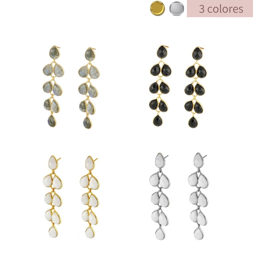 Earrings with Natural Stones in 925 Silver Marlene