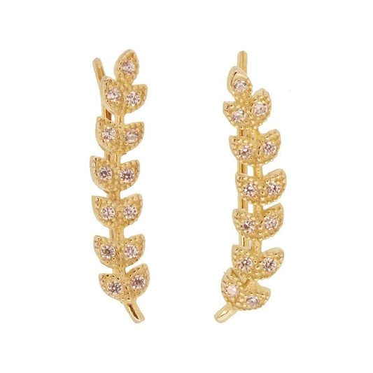 Trepadres-Ohrringe mit Zirkonsteinen aus 925er Silber und 18 Karat vergoldeter Tanisha