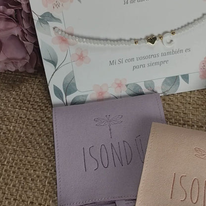 Pearl Bracelet and Letter + Heart Wedding Detail