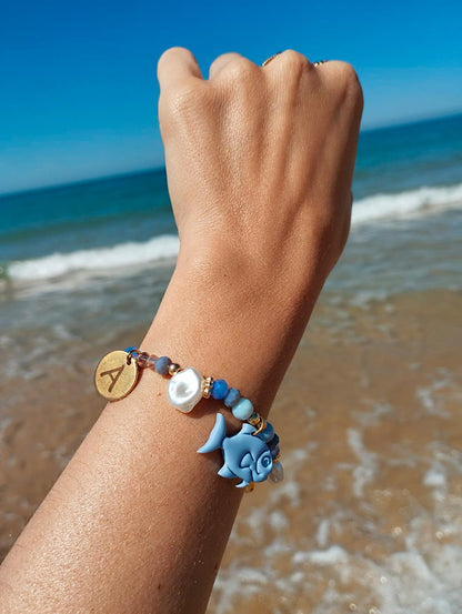Bracelet fait main avec perles à facettes et pâte polymère Cortadura 12 couleurs