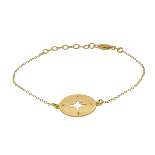 Windrose 925 Silver Bracelet with 18kt Gold Plated