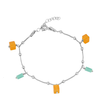 Bracelet with Summer Stones in Sterling Silver with 18 kt Gold plating.