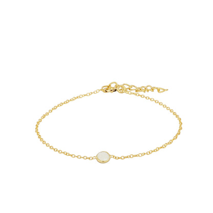 Abbi Moonstone Natural Stone Bracelet in 18 kt Gold Plated Sterling Silver